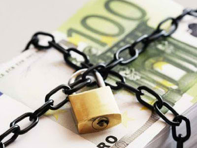cash chained with lock in debt