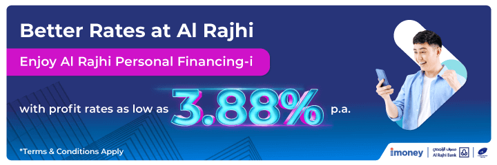 Al Rajhi Bank. Better rates at Al rajhi. Enjoy Al rajhi personal financing-i, with profit rates as low as 3.88% p.a.