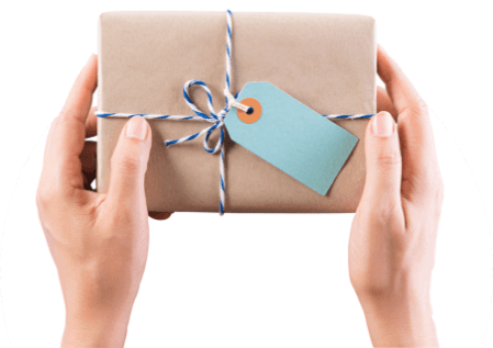 image of two hands holding a package