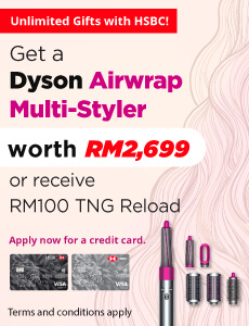 Get a Dyson Airwrap Multi-styler worth RM2699 or receive RM100 TNG reload