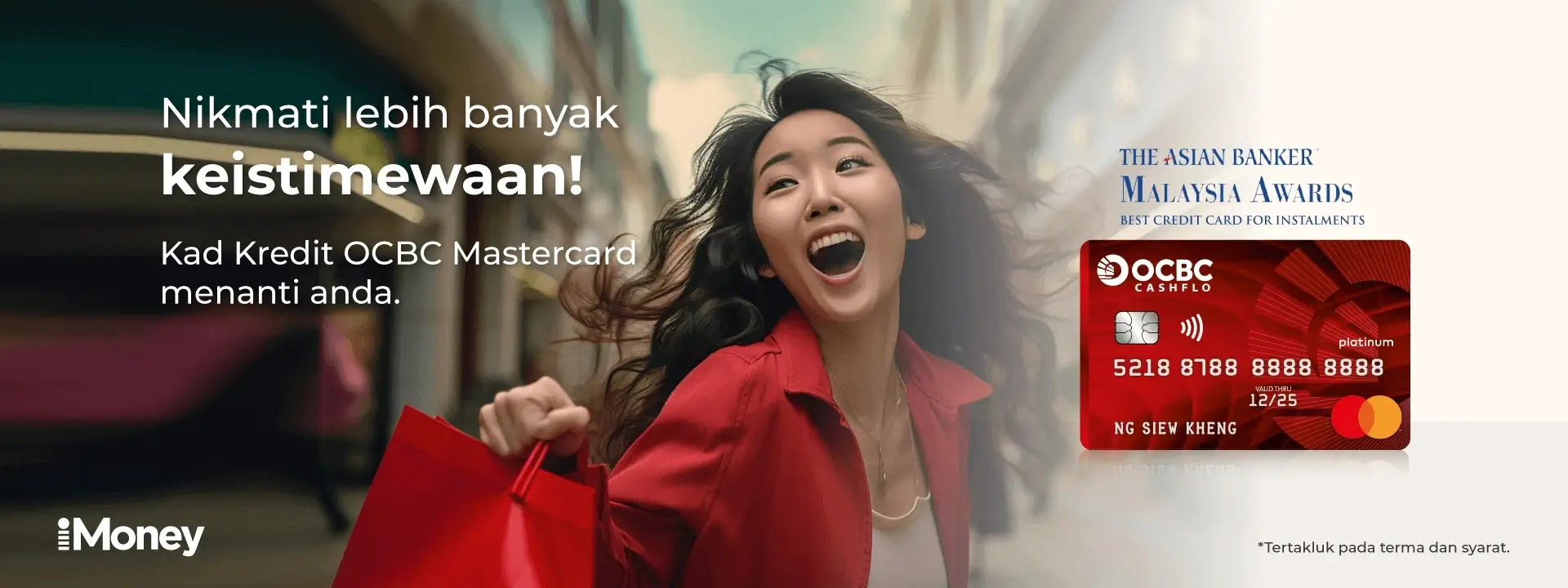 Nikmati lebih banyak keistimewaan! Kad Kredit OCBC Mastercard menanti anda. The Asian Banker Malaysia awards best credit card for instalments: OCBC Cashflo